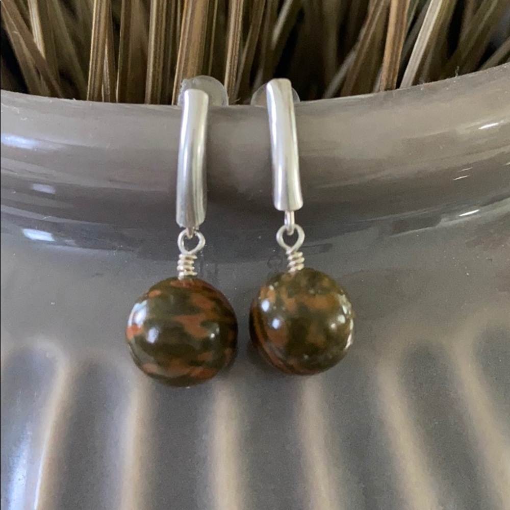 Beautiful Jasper gemstone earrings.